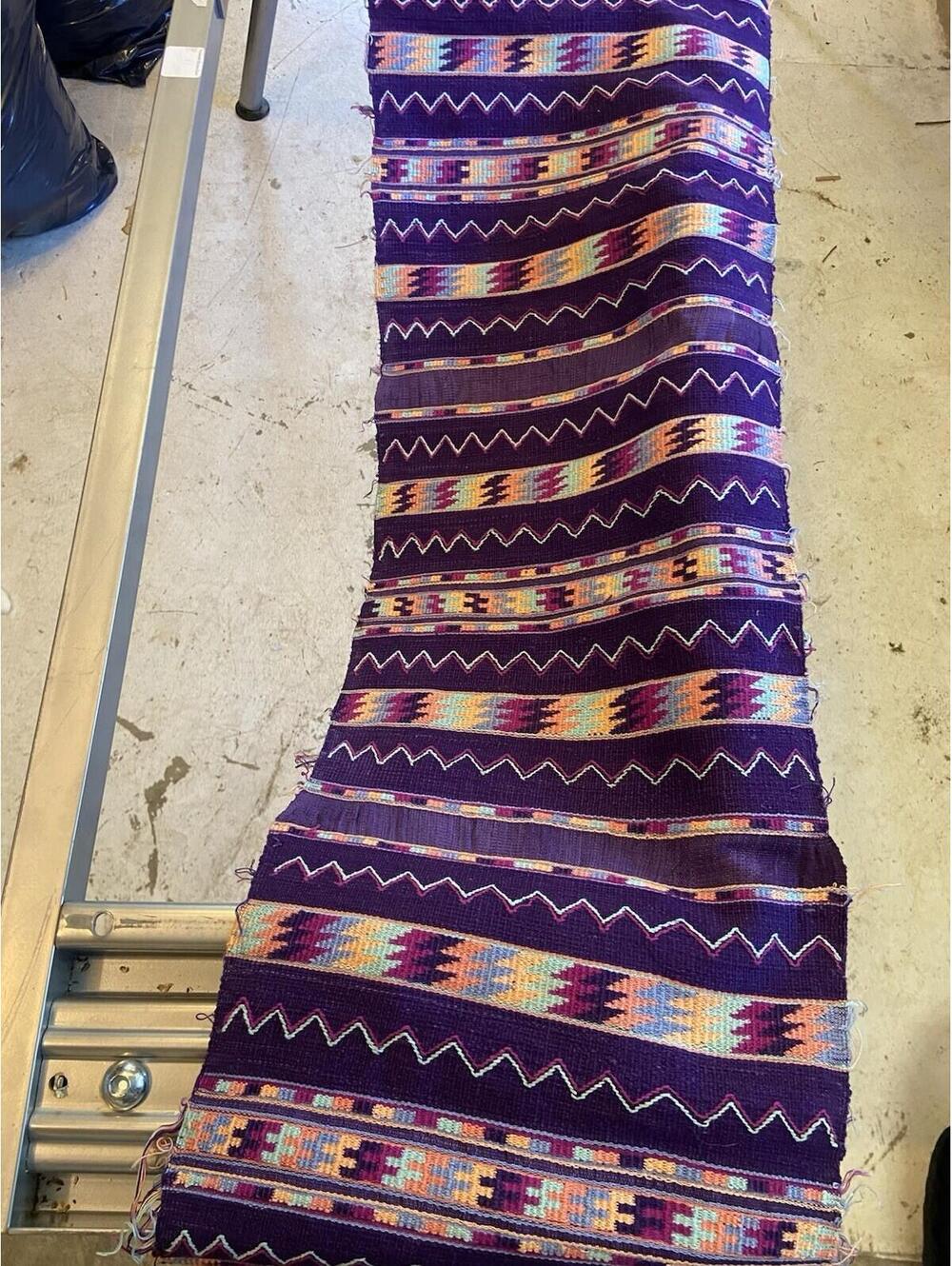 VINTAGE Hand Woven Cotton Textile Table Runner 80X12